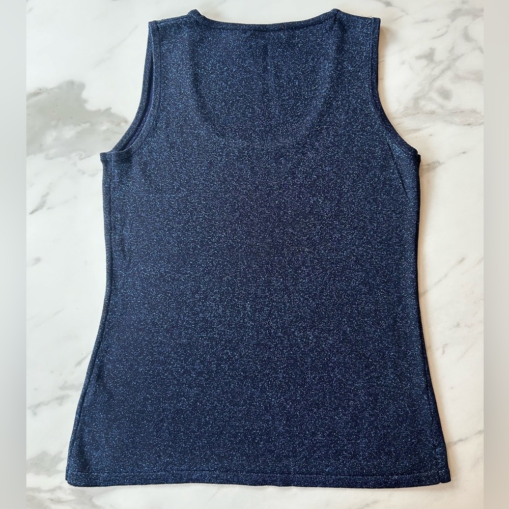 Belldini size M navy glittery knit tank top - Picture 9 of 14